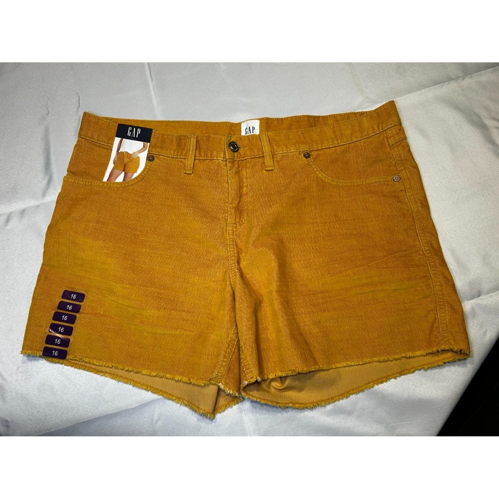 Gap Women's Corduroy Fringe Hem Shorts Size 16 Boho Cottagecore NEW